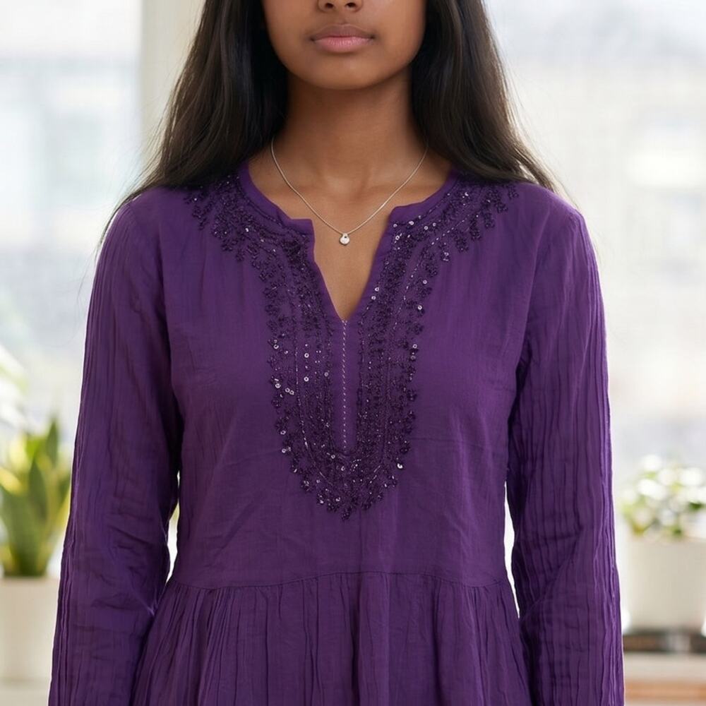 NWOT Boho Purple Tunic The Greater Good Network Tunic Shirt
